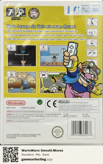 WarioWare: Smooth Moves Nintendo Wii, PAL box back