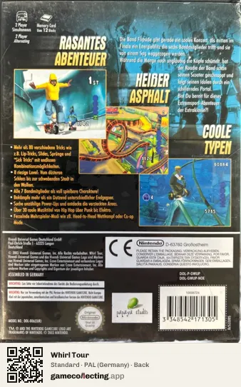 Whirl Tour Nintendo GameCube, Germany box back