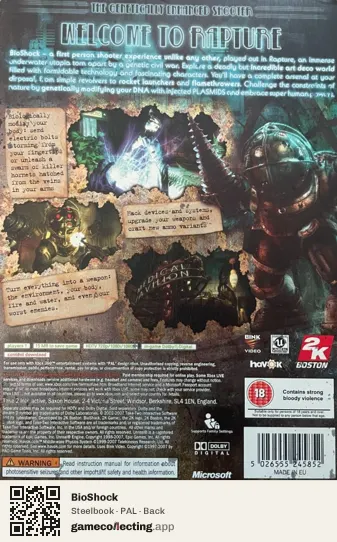 BioShock Xbox 360, PAL box back
