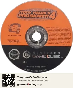 Tony Hawk's Pro Skater 4 Nintendo GameCube, PAL disc