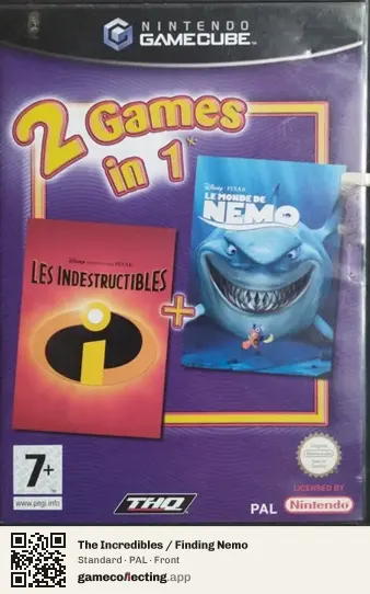 The Incredibles / Finding Nemo Nintendo GameCube, PAL box front