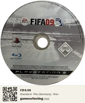 FIFA 09 PlayStation 3, PAL disc