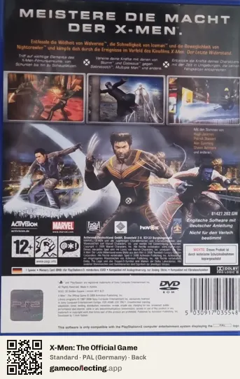X-Men: The Official Game PlayStation 2, Germany box back