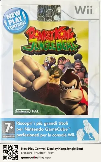 New Play Control! Donkey Kong Jungle Beat Nintendo Wii, Italy box front