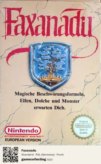 Faxanadu Nintendo Entertainment System, Germany box front