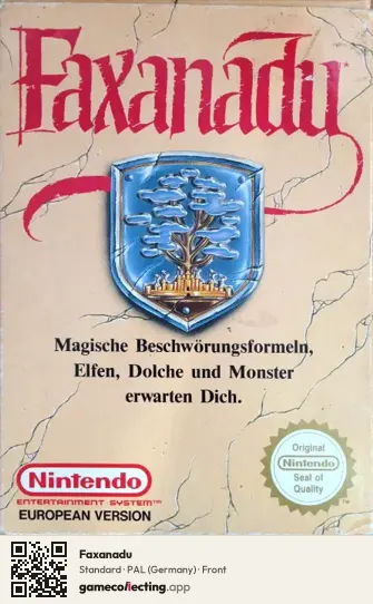 Faxanadu Nintendo Entertainment System, Germany box front