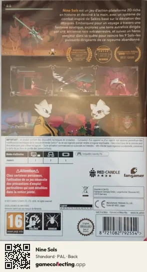 Nine Sols Nintendo Switch, PAL box back
