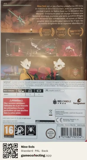 Nine Sols Nintendo Switch, PAL box back
