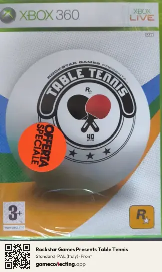 Rockstar Games Presents Table Tennis Xbox 360, Italy box front