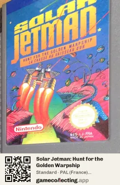 Solar Jetman: Hunt for the Golden Warpship Nintendo Entertainment System, PAL cartridge label