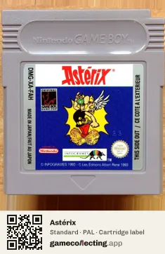 Astérix Game Boy, PAL cartridge label