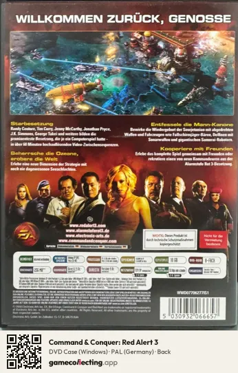 Command & Conquer: Red Alert 3 Computer, Germany box back