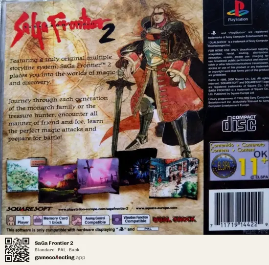 SaGa Frontier 2 PlayStation, PAL box back
