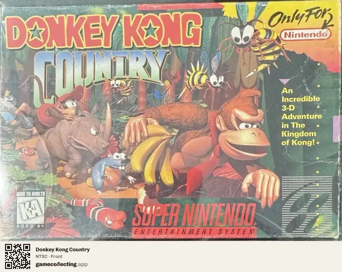 Donkey Kong Country Super Nintendo Entertainment System, NTSC box front