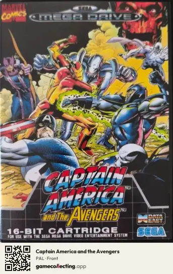 Captain America and the Avengers Sega Mega Drive / Genesis, PAL box front