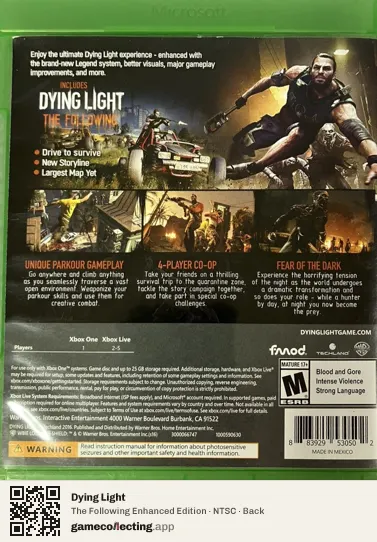 Dying Light Xbox One, NTSC box back