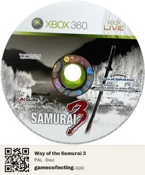 Way of the Samurai 3 Xbox 360, PAL disc