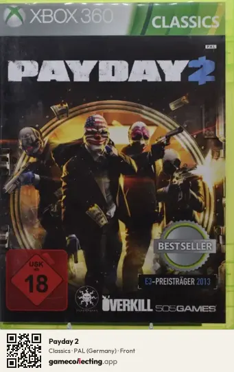 Payday 2 Xbox 360, Germany box front
