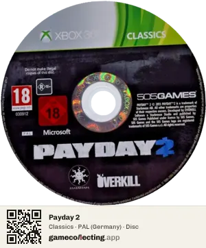 Payday 2 Xbox 360, PAL disc