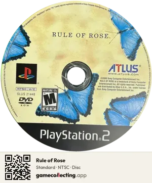 Rule of Rose PlayStation 2, NTSC disc