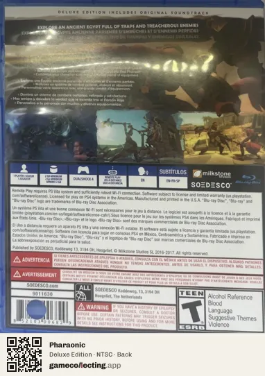 Pharaonic PlayStation 4, NTSC box back