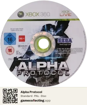 Alpha Protocol Xbox 360, PAL disc