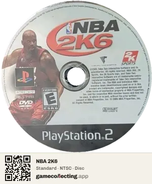 NBA 2K6 PlayStation 2, NTSC disc