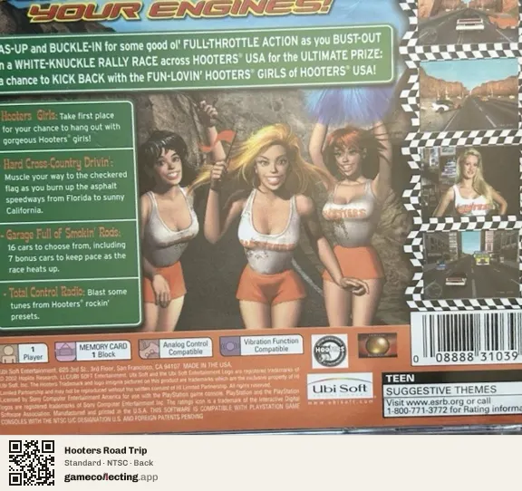 Hooters Road Trip PlayStation, NTSC box back