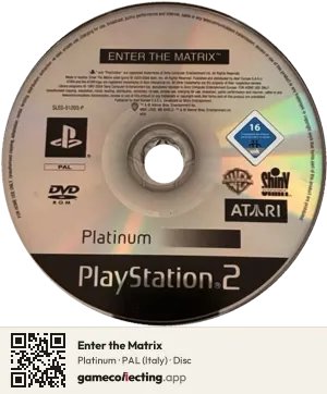 Enter the Matrix PlayStation 2, PAL disc