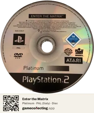 Enter the Matrix PlayStation 2, PAL disc