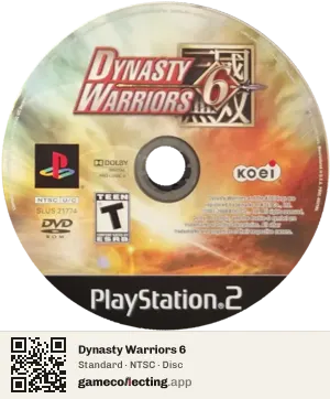Dynasty Warriors 6 PlayStation 2, NTSC disc