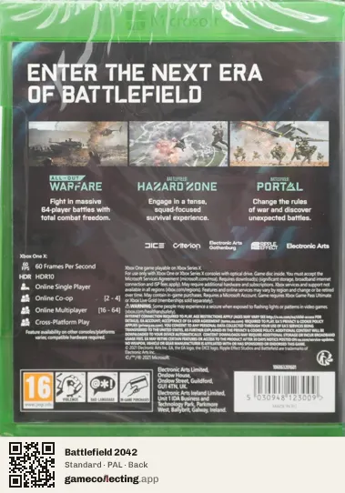 Battlefield 2042 Xbox One, PAL box back