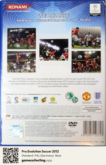 Pro Evolution Soccer 2012 PlayStation 2, Germany box back