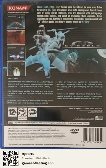 Cy Girls PlayStation 2, PAL box back
