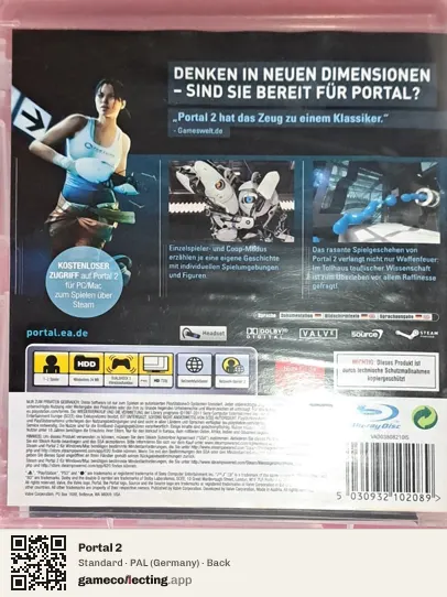 Portal 2 PlayStation 3, Germany box back
