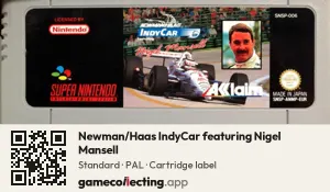 Newman/Haas IndyCar featuring Nigel Mansell Super Nintendo Entertainment System, PAL cartridge label