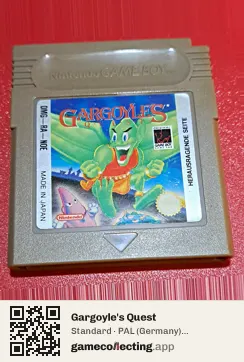 Gargoyle's Quest Game Boy, PAL cartridge label