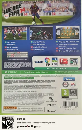FIFA 14 Xbox 360, Nordic countries box back