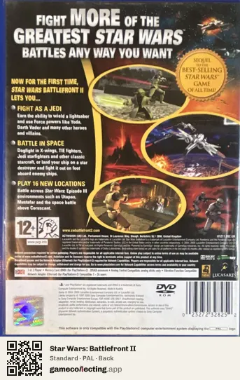 Star Wars: Battlefront II PlayStation 2, PAL box back