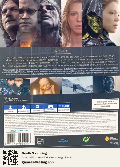 Death Stranding PlayStation 4, Germany box back