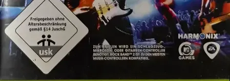 Rock Band 2, the USK square on its front