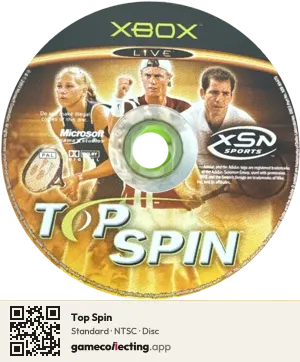 Top Spin Xbox, NTSC disc