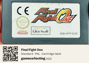 Final Fight One Game Boy Advance, PAL cartridge label