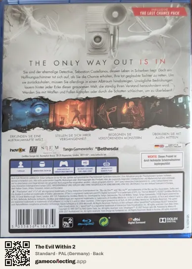 The Evil Within 2 PlayStation 4, Germany box back