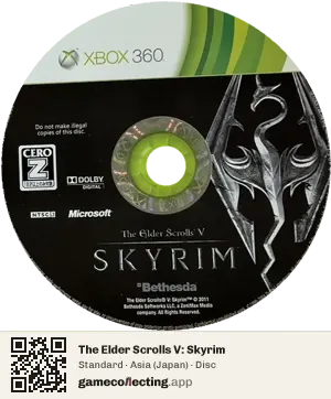 The Elder Scrolls V: Skyrim Xbox 360, Asia disc