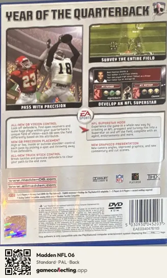 Madden NFL 06 PlayStation 2, PAL box back