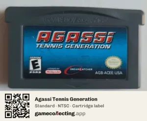 Agassi Tennis Generation Game Boy Advance, NTSC cartridge label