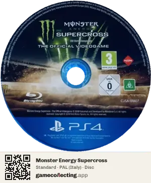 Monster Energy Supercross PlayStation 4, PAL disc