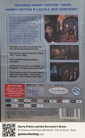 Harry Potter and the Sorcerer's Stone Computer, France box back