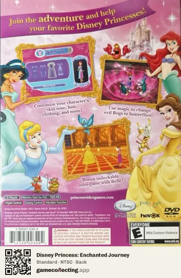Disney Princess: Enchanted Journey PlayStation 2, NTSC box back